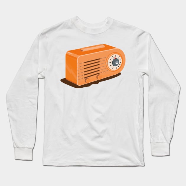 Vintage Transistor Radio Retro Long Sleeve T-Shirt by retrovectors